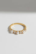 Synthetic Pearl Accent Statement Ring-jewelry > rings > statement rings-Laventaire-Laventaire