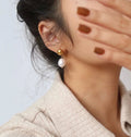 Synthetic Pearl Earrings-jewelry > earrings > drop earrings-Laventaire-Laventaire