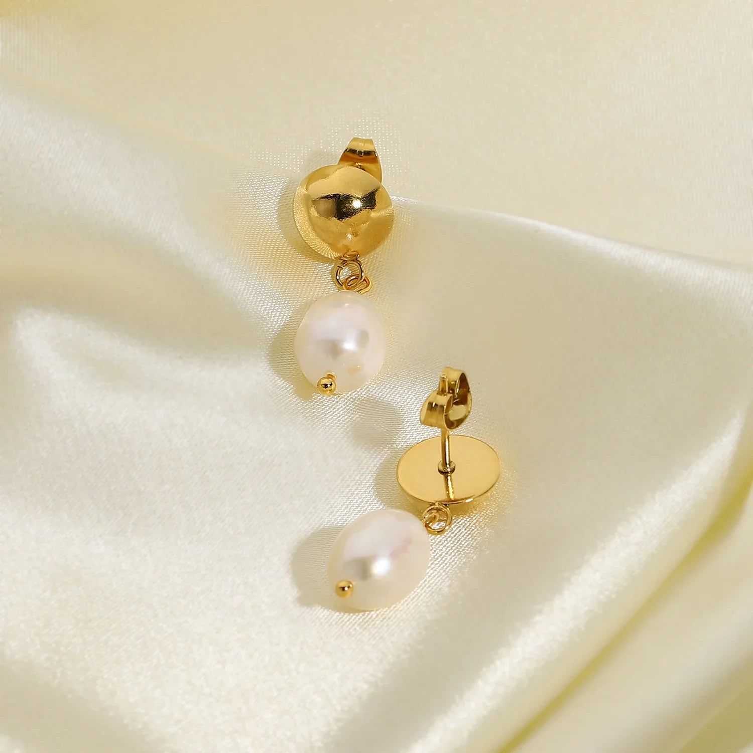 Synthetic Pearl Earrings-jewelry > earrings > drop earrings-Laventaire-Laventaire
