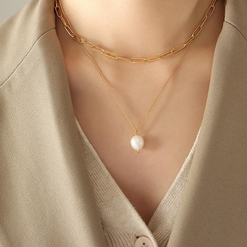 Synthetic Pearl Necklace Accent-jewelry > necklace-Laventaire-Laventaire