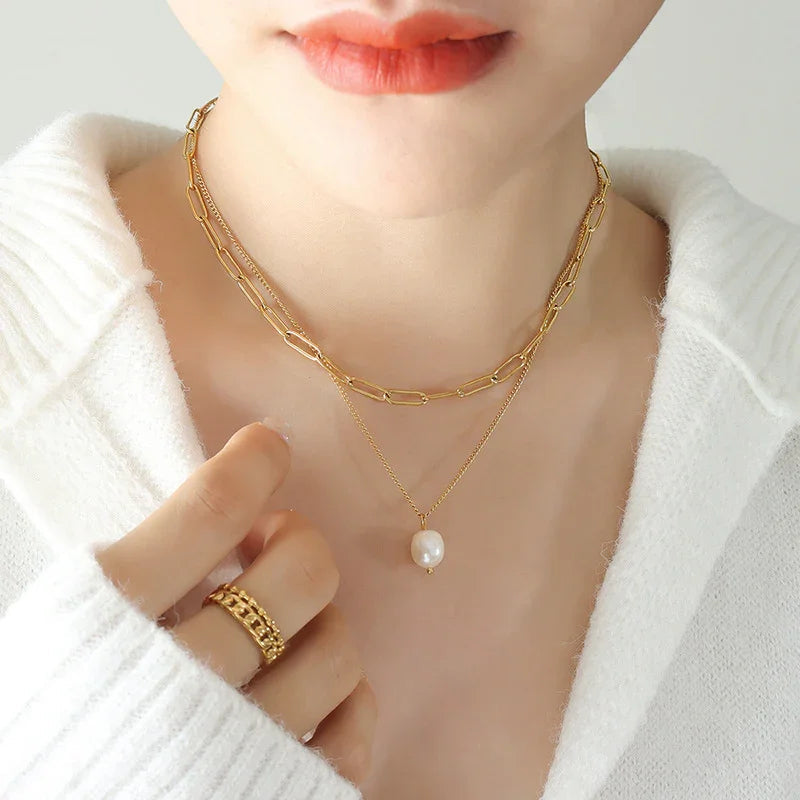 Synthetic Pearl Necklace Accent-jewelry > necklace-Laventaire-Laventaire
