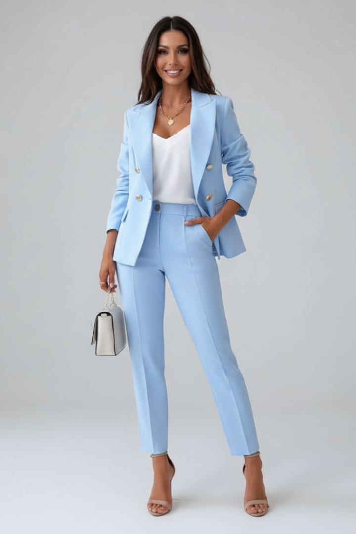 Tailored Blazer Trousers Set-suits > women's suit set-Laventaire-Laventaire