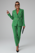 Tailored Blazer Trousers Set-suits > women's suit set-Laventaire-Green-S-Laventaire