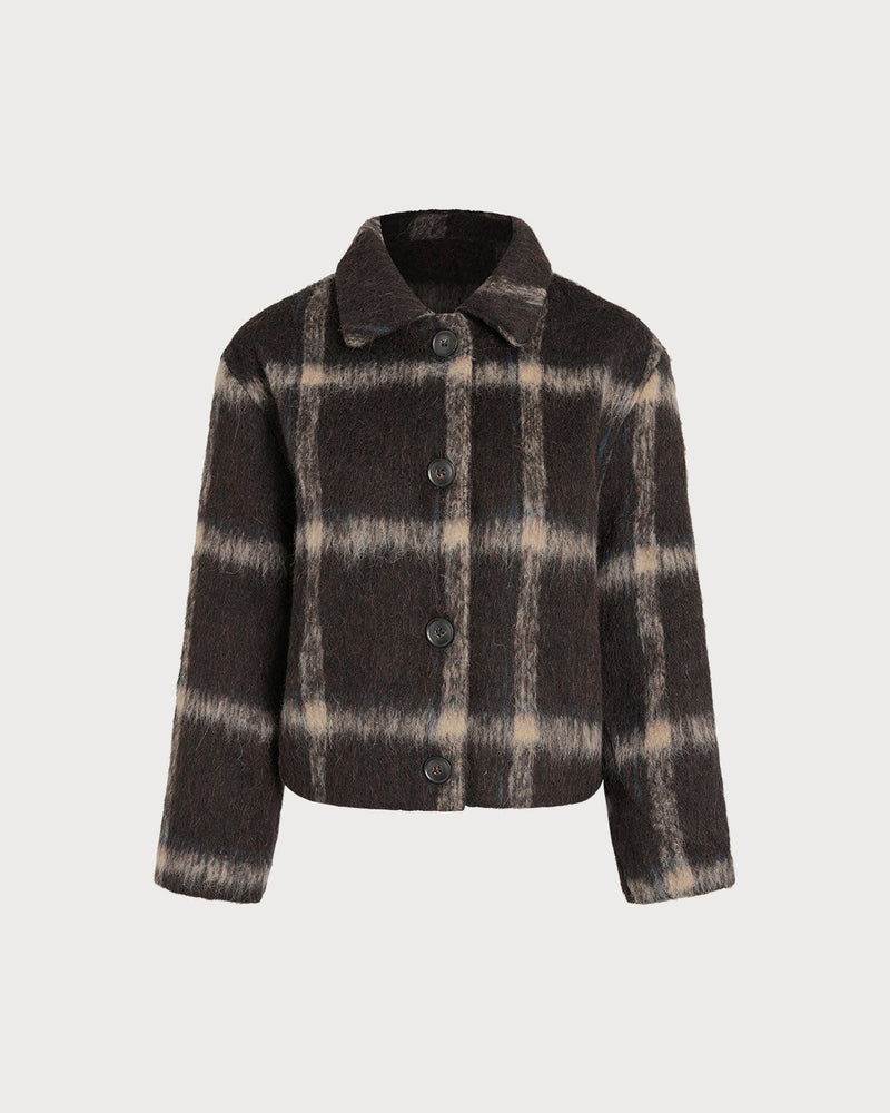 Tailored Checkered Jacket-jackets > tailored jackets-Laventaire-Laventaire