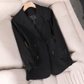 Tailored Double-Breasted Blazer-blazers > double-breasted blazers-Laventaire-Black-S-Laventaire