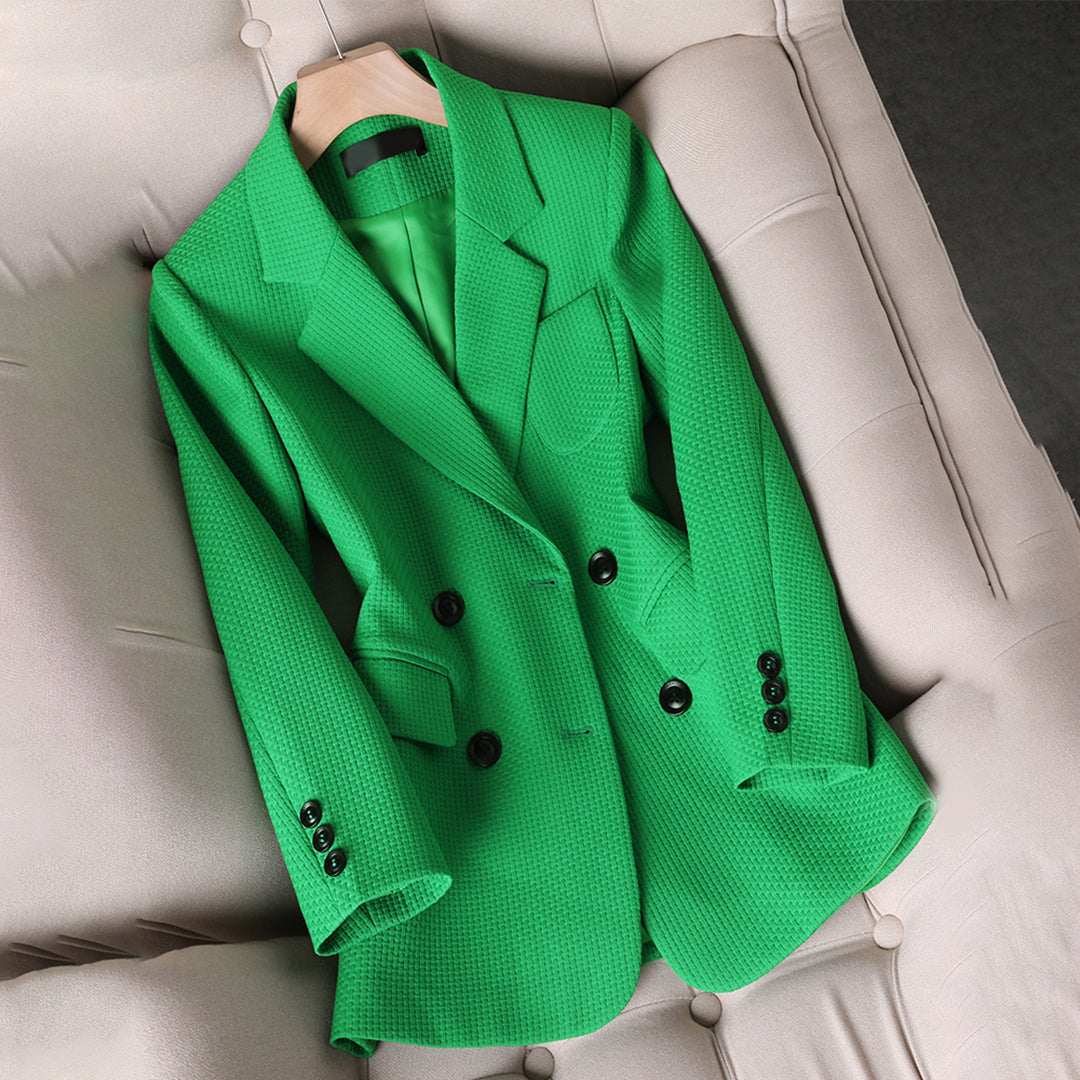 Tailored Double-Breasted Blazer-blazers > double-breasted blazers-Laventaire-Green-S-Laventaire