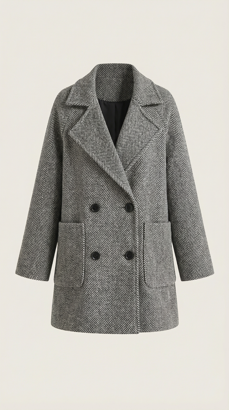 Tailored Double Breasted Coat-outerwear > coats > tailored coats-Laventaire-Laventaire