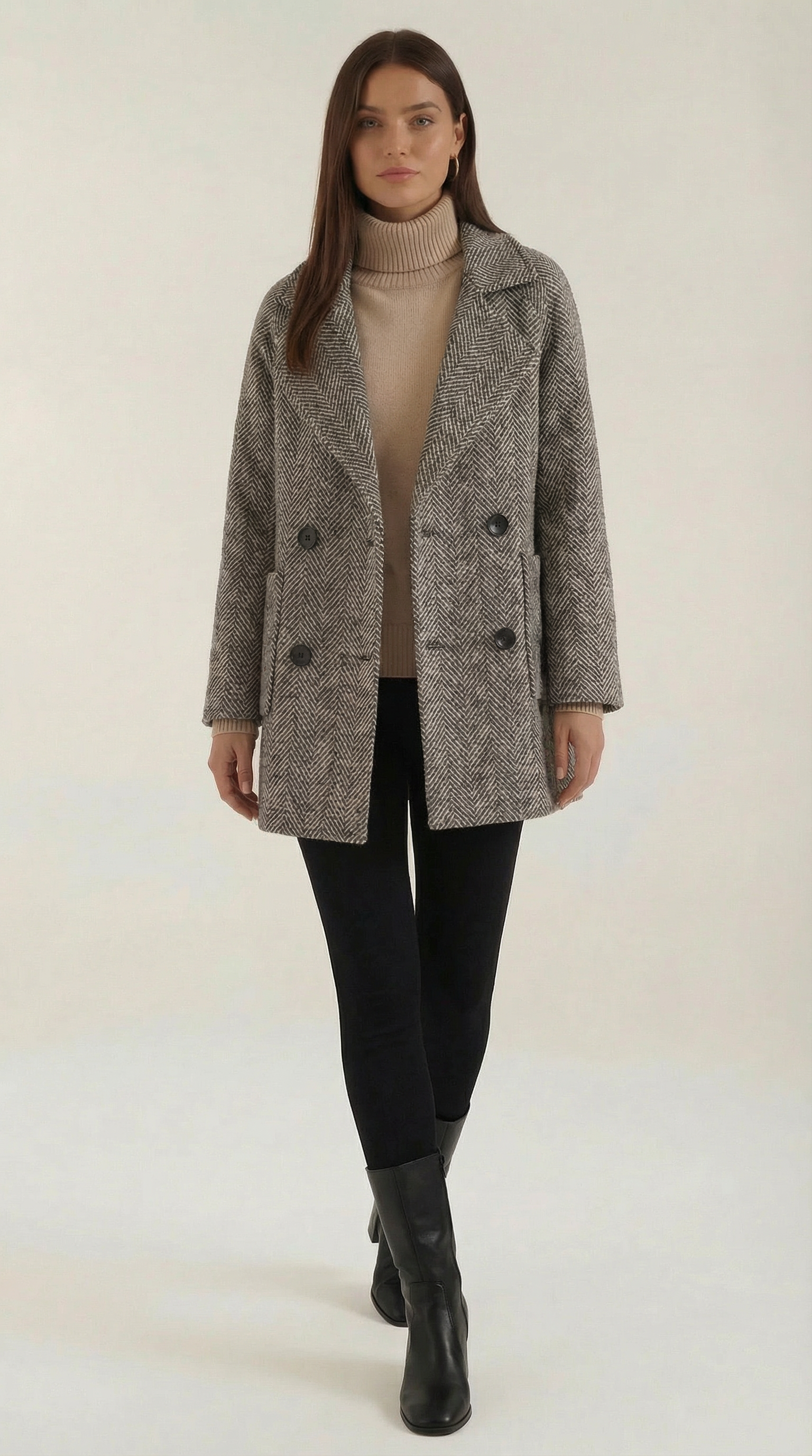 Tailored Double Breasted Coat-outerwear > coats > tailored coats-Laventaire-Laventaire