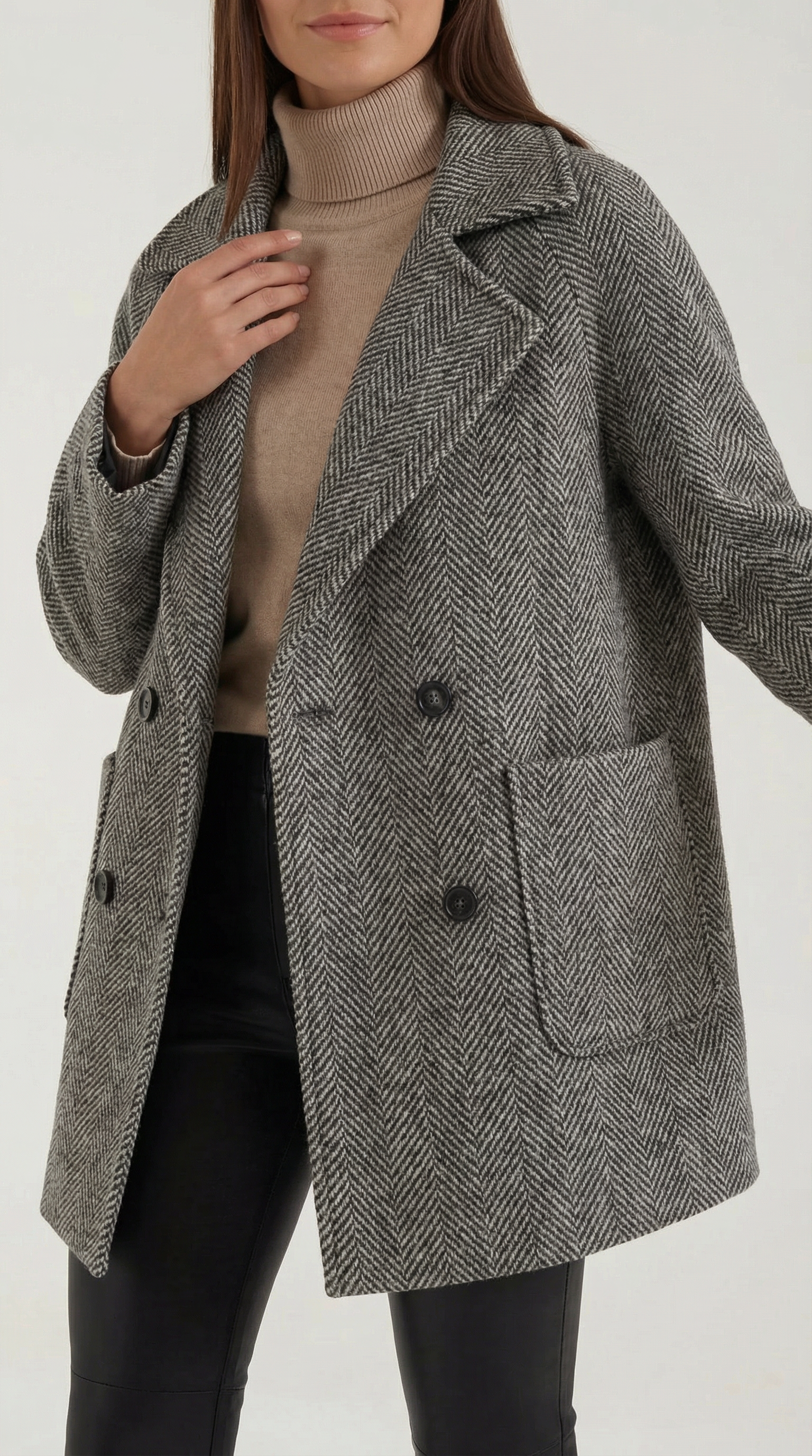 Tailored Double Breasted Coat-outerwear > coats > tailored coats-Laventaire-Laventaire
