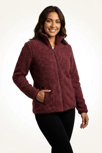Tailored Fleece Jacket-jackets > fleece jacket-Laventaire-Burgundy-S-Laventaire