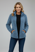Tailored Fleece Jacket-jackets > fleece jacket-Laventaire-Teal Blue-XL-Laventaire