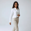 Tailored Front-Buttoned Blouse-tops > blouses > button-up blouses-Laventaire-White-S-Laventaire