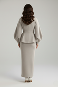 Tailored Peplum Two Piece-two piece set > peplum set-Laventaire-Laventaire