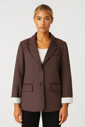 Tailored Pinstripe Blazer-blazers > tailored blazer-Laventaire-Laventaire