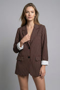 Tailored Pinstripe Blazer-blazers > tailored blazer-Laventaire-Laventaire