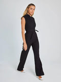 Tailored Wide Leg Jumpsuit-jumpsuits > wide leg jumpsuit-Laventaire-Laventaire
