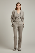 Taupe Blazer Trouser Set-suits > blazer set-Laventaire-Laventaire