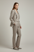 Taupe Blazer Trouser Set-suits > blazer set-Laventaire-Laventaire