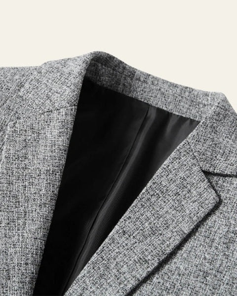 Textured Blazer Jacket-jackets > blazers-Laventaire-Laventaire