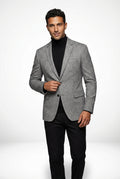 Textured Blazer Jacket-jackets > blazers-Laventaire-Gray-XS-Laventaire
