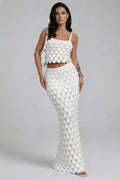 Textured Two Piece Skirt Set-sets > two piece set-Laventaire-Laventaire