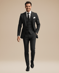 Three-Piece Business Suit-suits > three-piece suit-Laventaire-Black-S-Laventaire