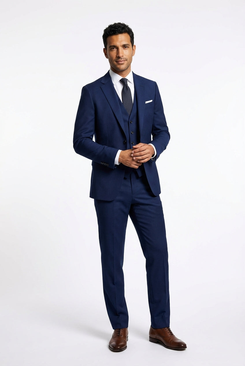 Three-Piece Business Suit-suits > three-piece suit-Laventaire-Navy Blue-S-Laventaire