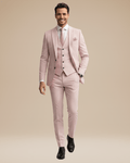 Three-Piece Business Suit-suits > three-piece suit-Laventaire-Pink-S-Laventaire