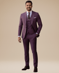 Three-Piece Business Suit-suits > three-piece suit-Laventaire-Purple-S-Laventaire