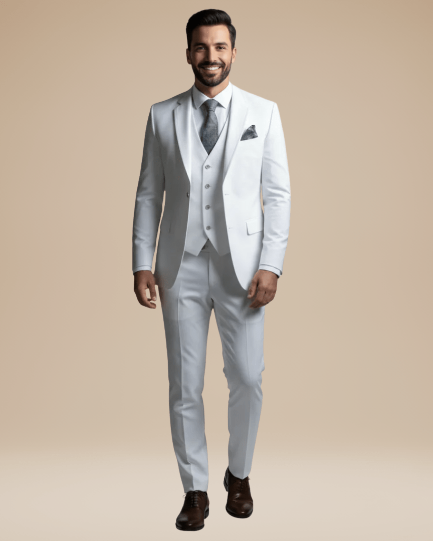 Three-Piece Business Suit-suits > three-piece suit-Laventaire-White-S-Laventaire