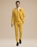 Three-Piece Business Suit-suits > three-piece suit-Laventaire-Yellow-S-Laventaire