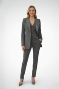 Three-Piece Set Blazer Trousers-suit sets > women's suit set-Laventaire-Gray-S-Laventaire