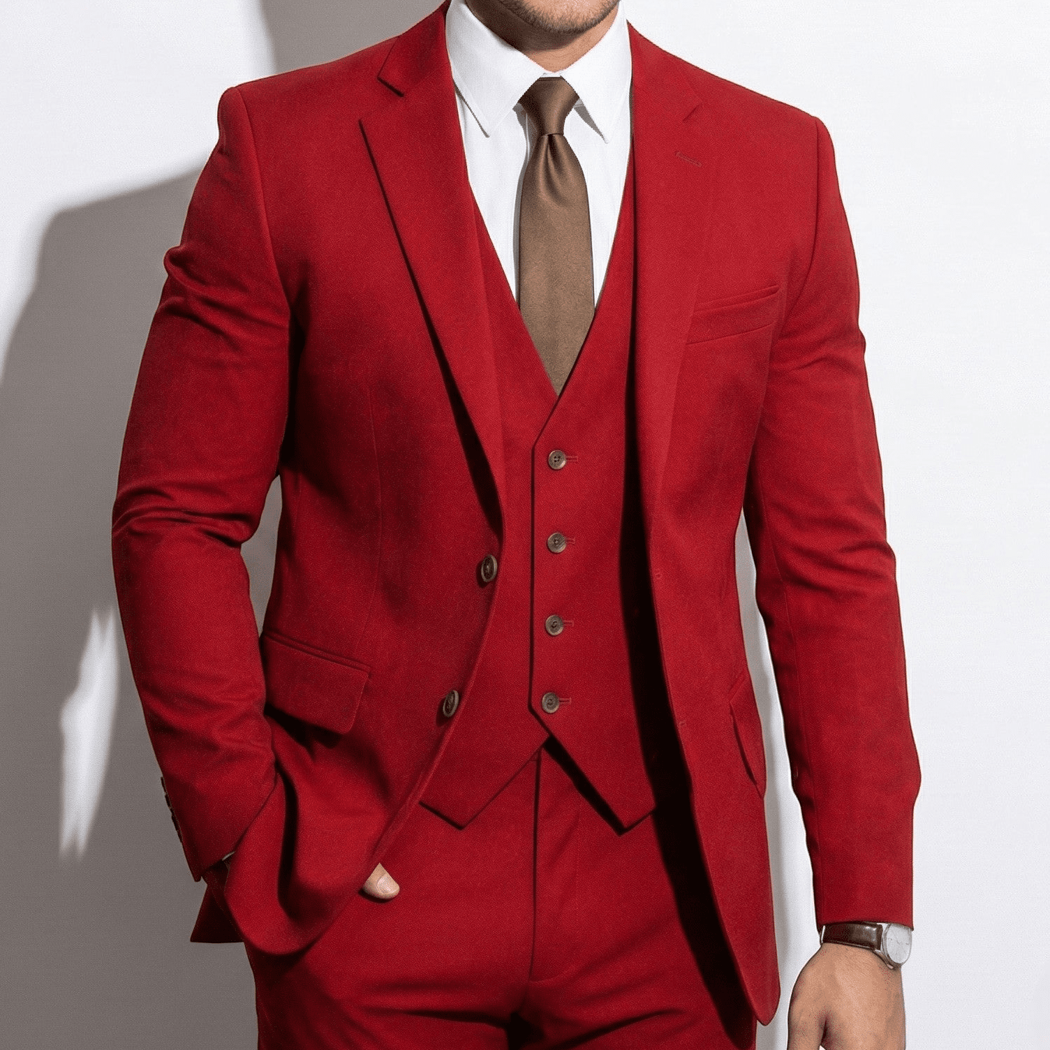 Three-Piece Wedding Suit-suits > three-piece suit-Laventaire-Red-S-Laventaire