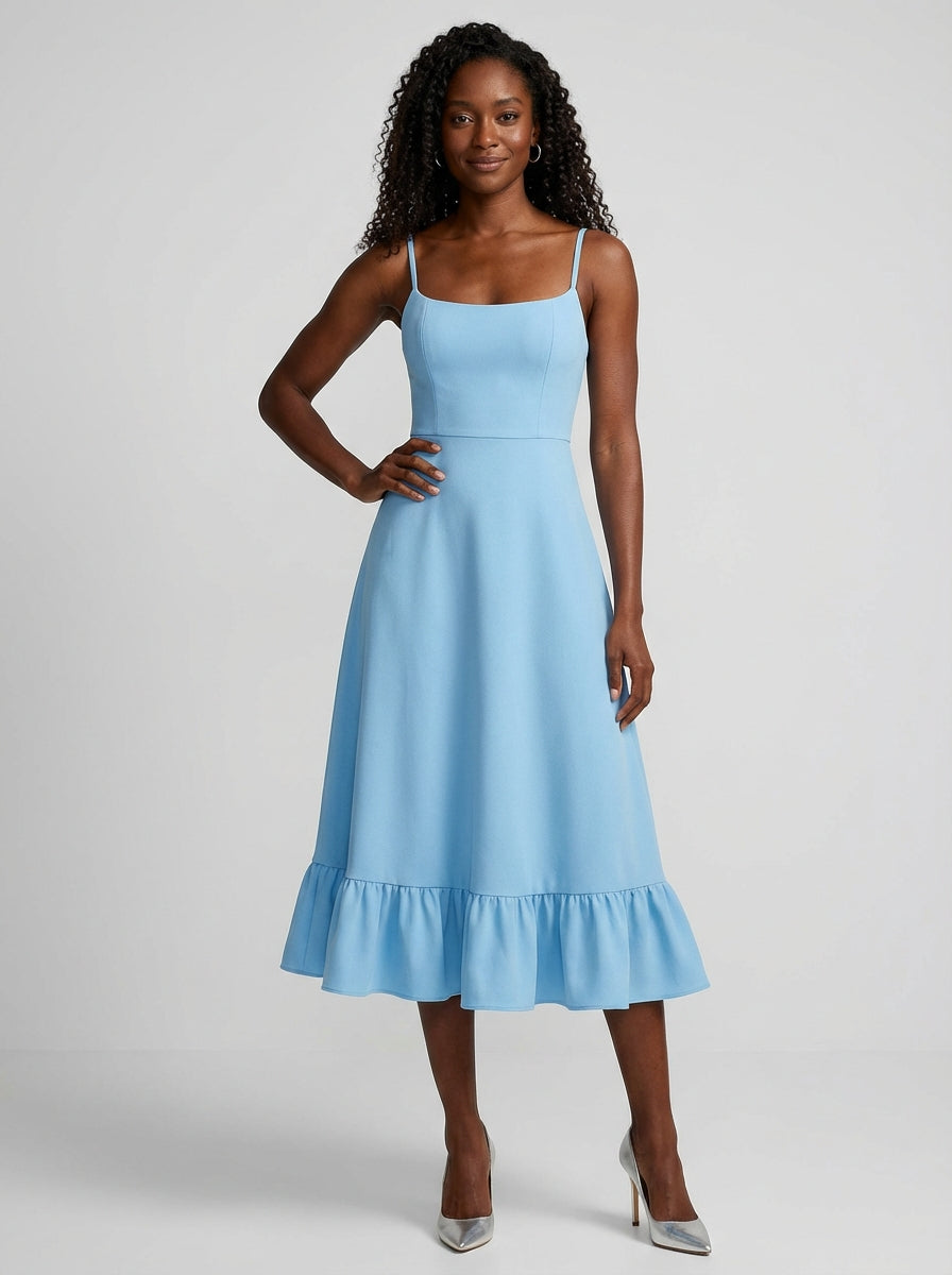 Tiered Ruffled Midi Dress-dresses > midi dress-Laventaire-Laventaire
