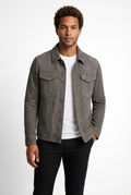 Trucker Buttoned Jacket-trucker jackets > men's jackets-Laventaire-Gray-M-Laventaire
