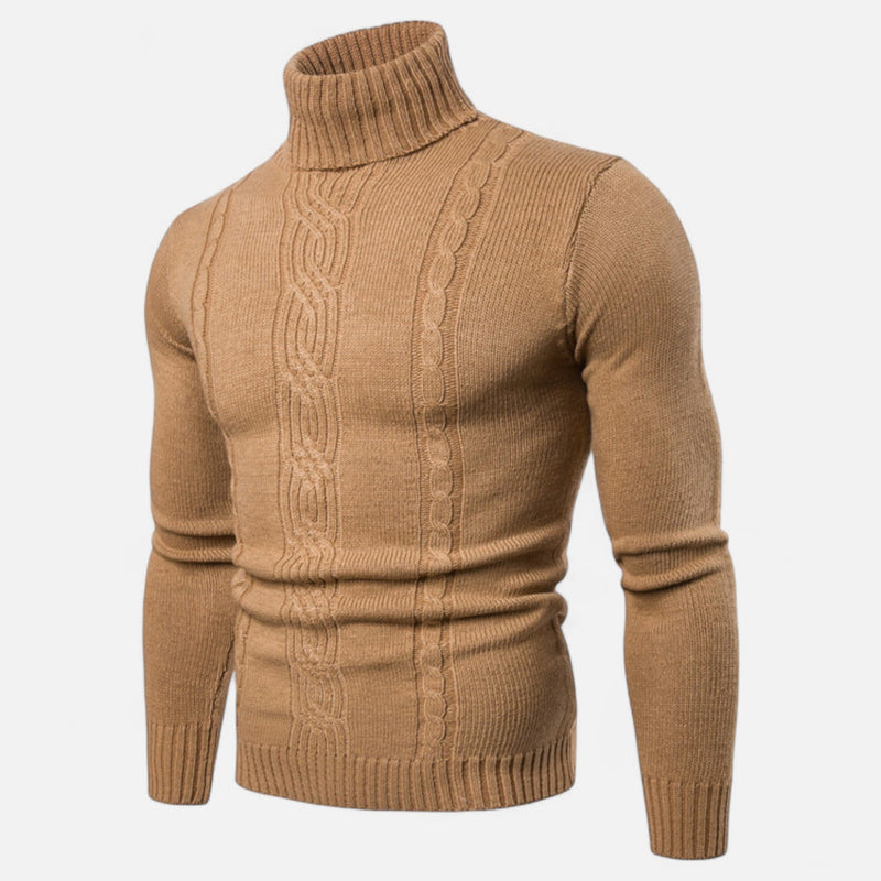 Turtleneck Jacquard Sweater-sweaters > turtleneck sweater-Laventaire-Laventaire