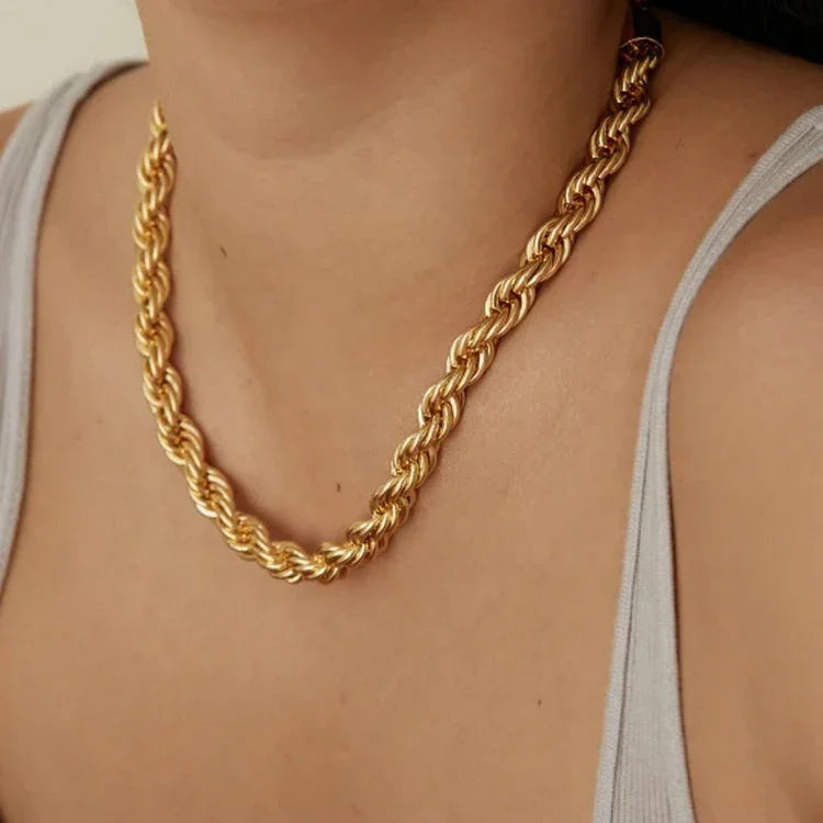 Twist Chain Necklace-jewelry > necklaces > chain necklaces-Laventaire-Laventaire
