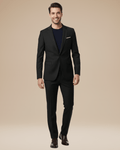 Two-Piece Business Suit-suits > men's suits > slim fit suits-Laventaire-Black-S-Laventaire