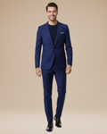 Two-Piece Business Suit-suits > men's suits > slim fit suits-Laventaire-Navy Blue-S-Laventaire