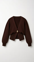 V-Neck Casual Cardigan-cardigans > casual cardigan-Laventaire-Laventaire