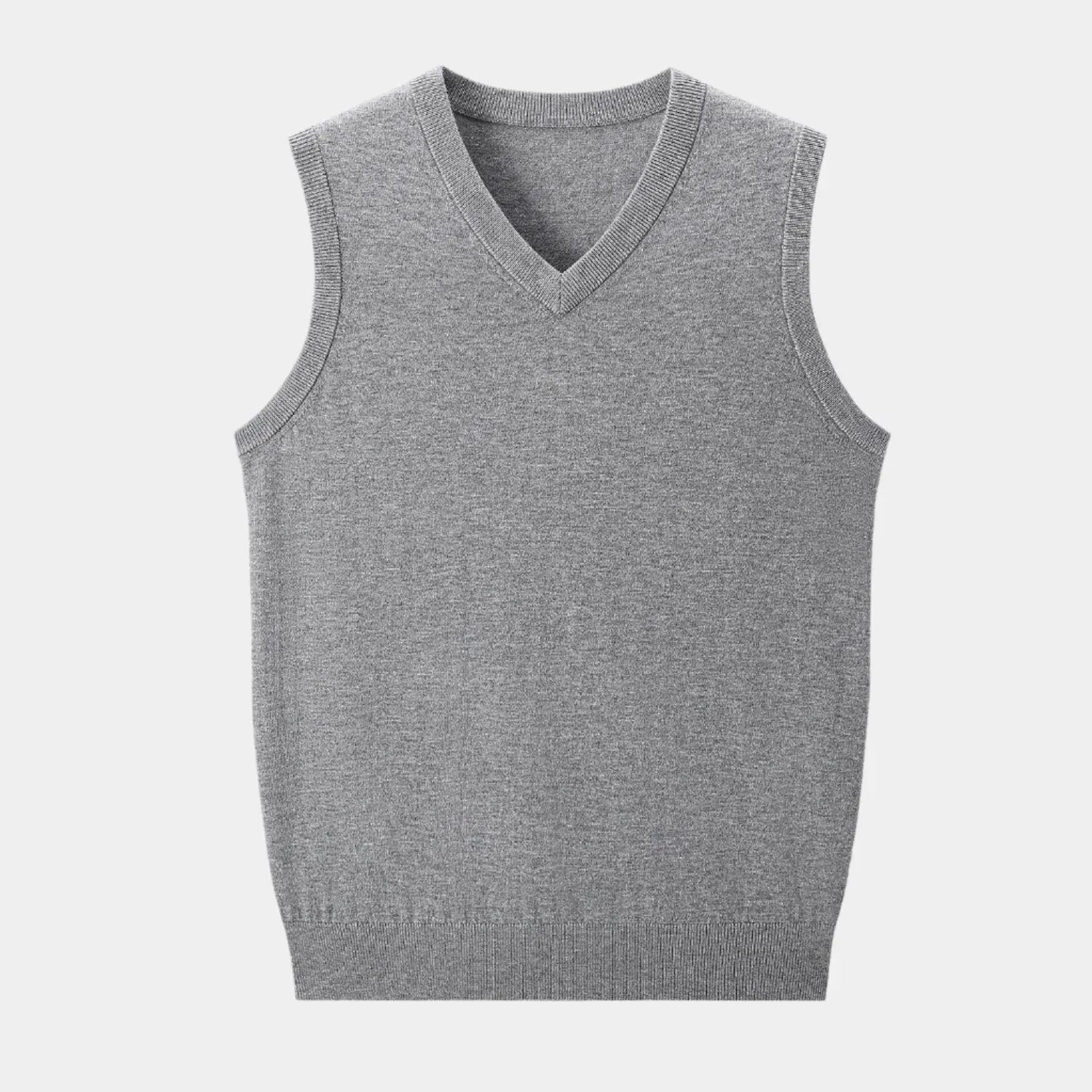 V-Neck Knit Vest-tops > vests-Laventaire-Laventaire