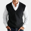 V-Neck Knit Vest-tops > vests-Laventaire-Laventaire