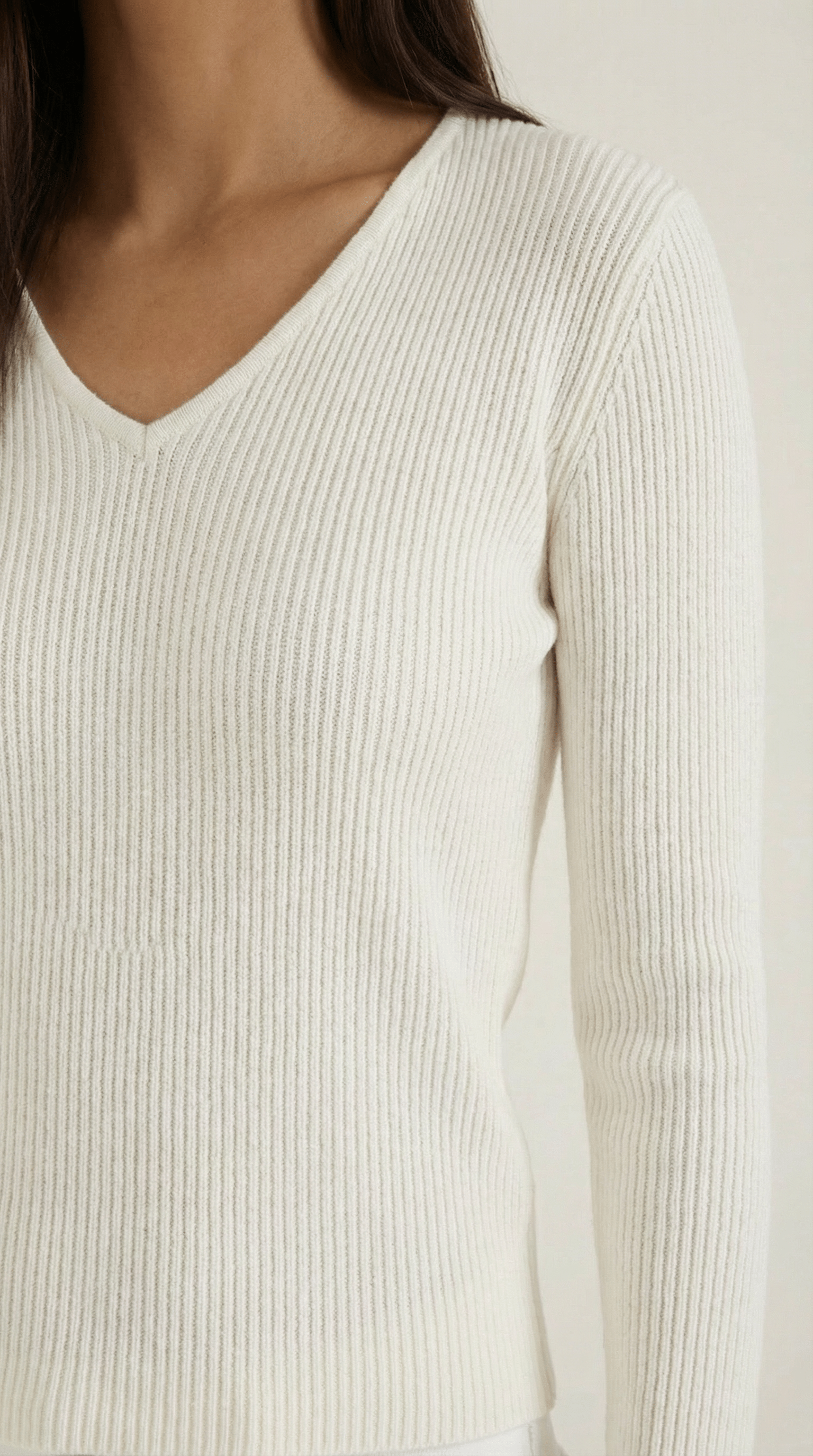 V-Neck Ribbed Sweater-sweaters > V-neck sweater-Laventaire-Laventaire