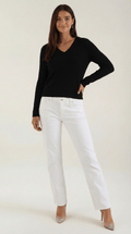 V-Neck Ribbed Sweater-sweaters > V-neck sweater-Laventaire-Laventaire
