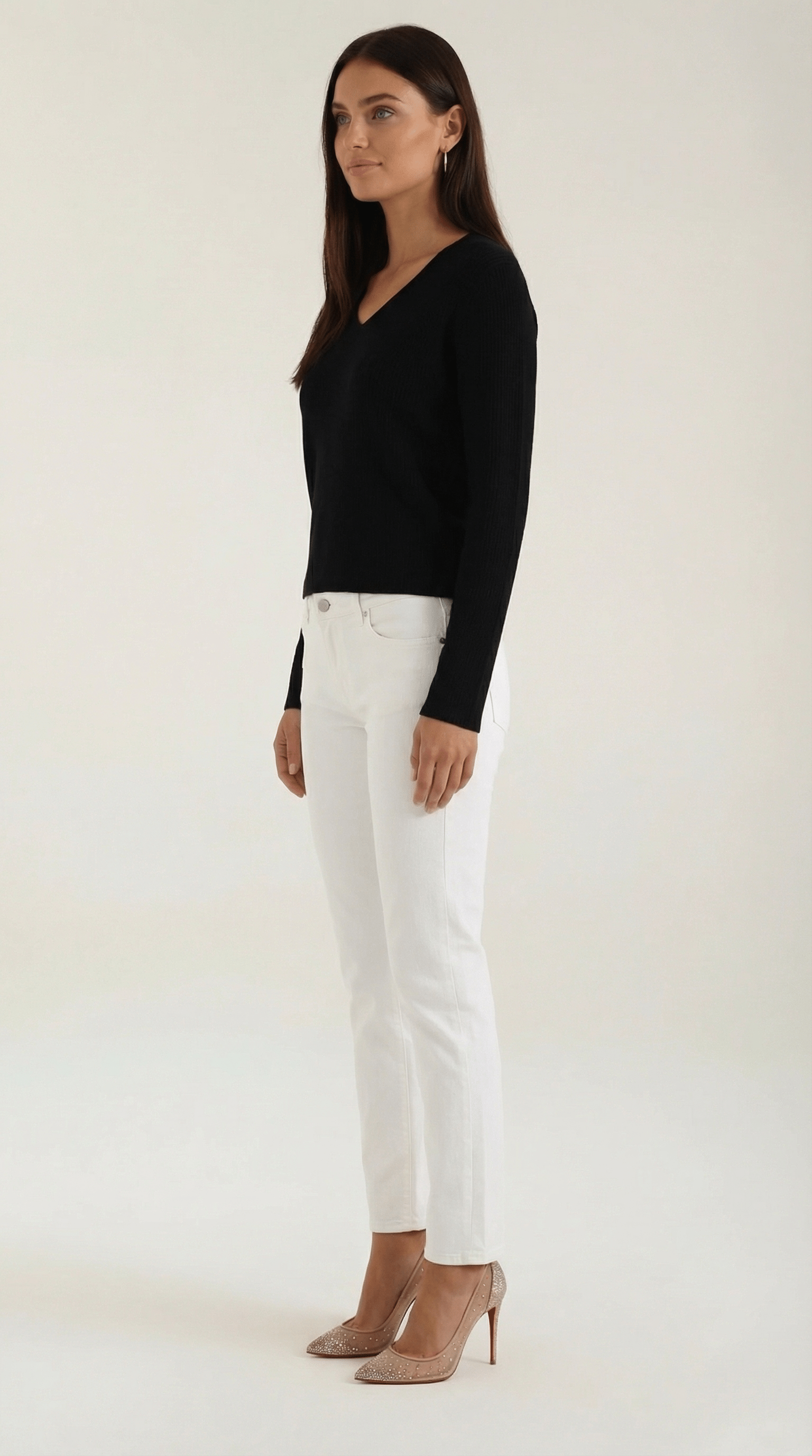 V-Neck Ribbed Sweater-sweaters > V-neck sweater-Laventaire-Laventaire