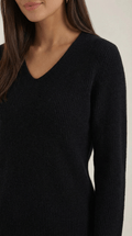 V-Neck Ribbed Sweater-sweaters > V-neck sweater-Laventaire-Laventaire