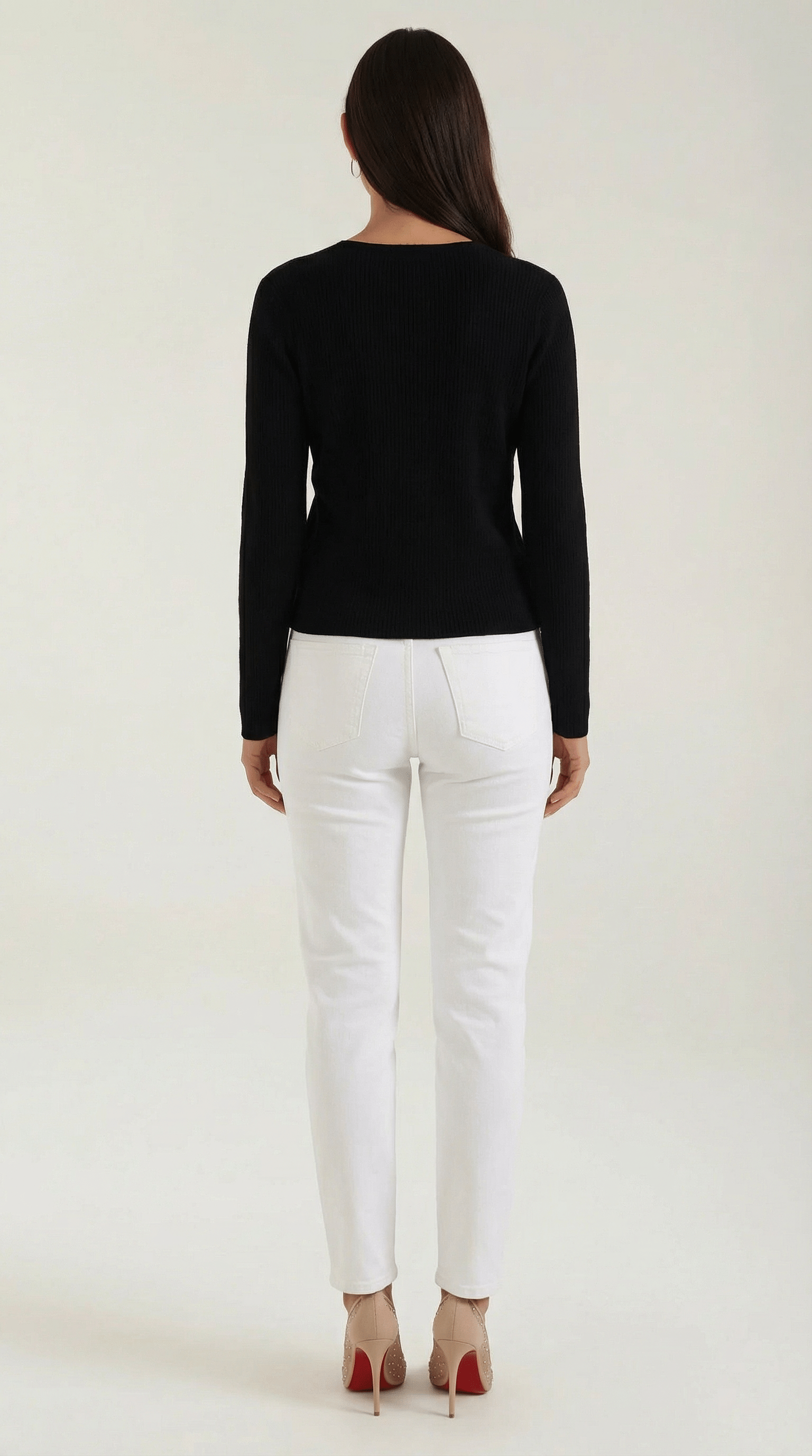V-Neck Ribbed Sweater-sweaters > V-neck sweater-Laventaire-Laventaire