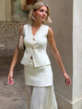 Vest Skirt Set Outfit-sets > vest skirt set-Laventaire-Laventaire