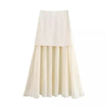 Vest Skirt Set Outfit-sets > vest skirt set-Laventaire-Cream Skirt-S-Laventaire