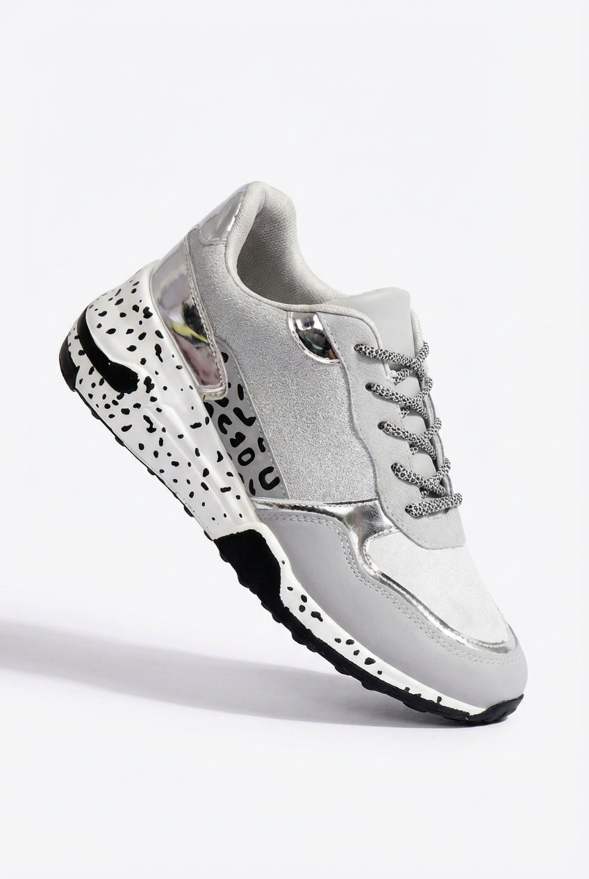 Walking Lace-Up Sneakers-footwear > sneakers > walking sneakers-Laventaire-Silver-35-Laventaire